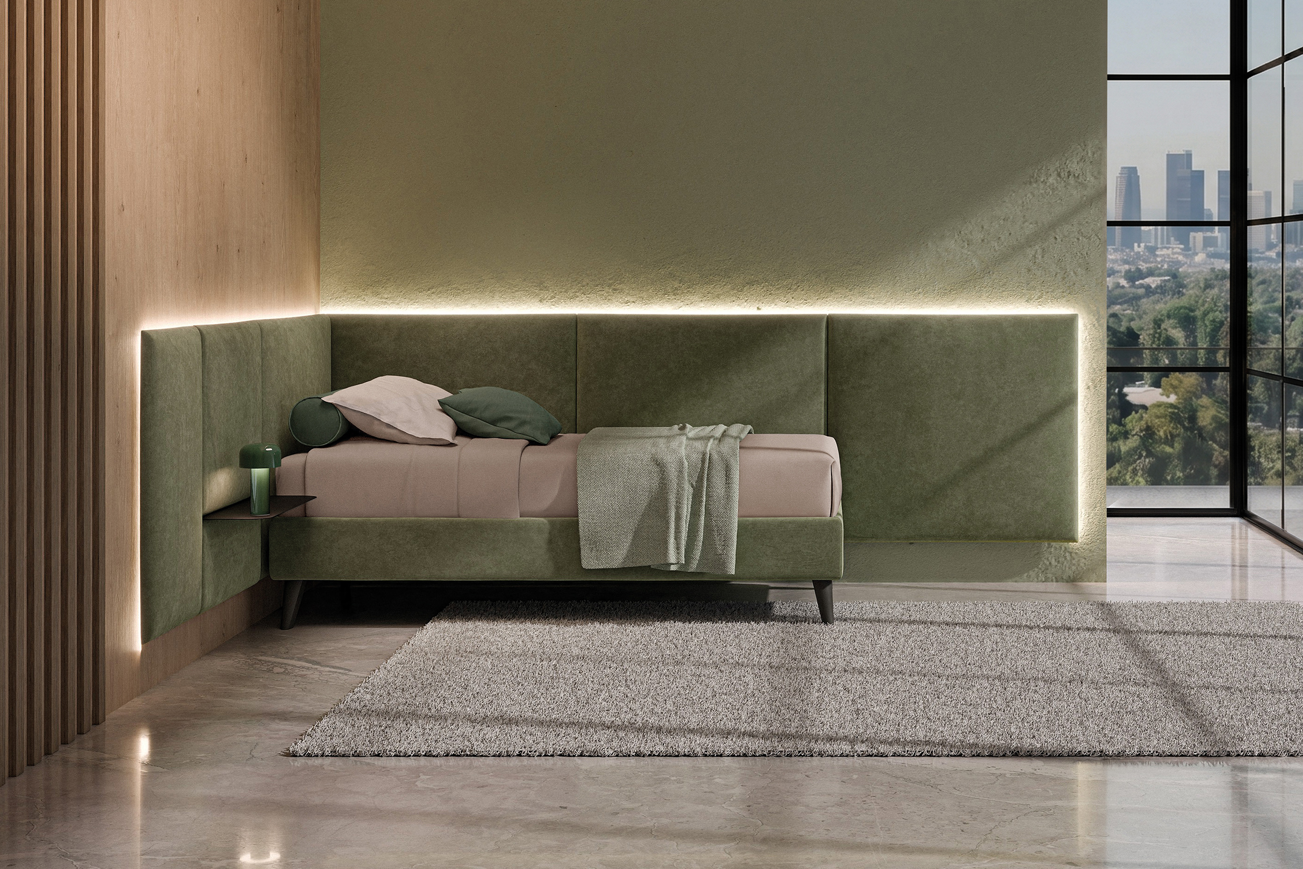 Testiera letto modulabile Wall - Configurazione libera
