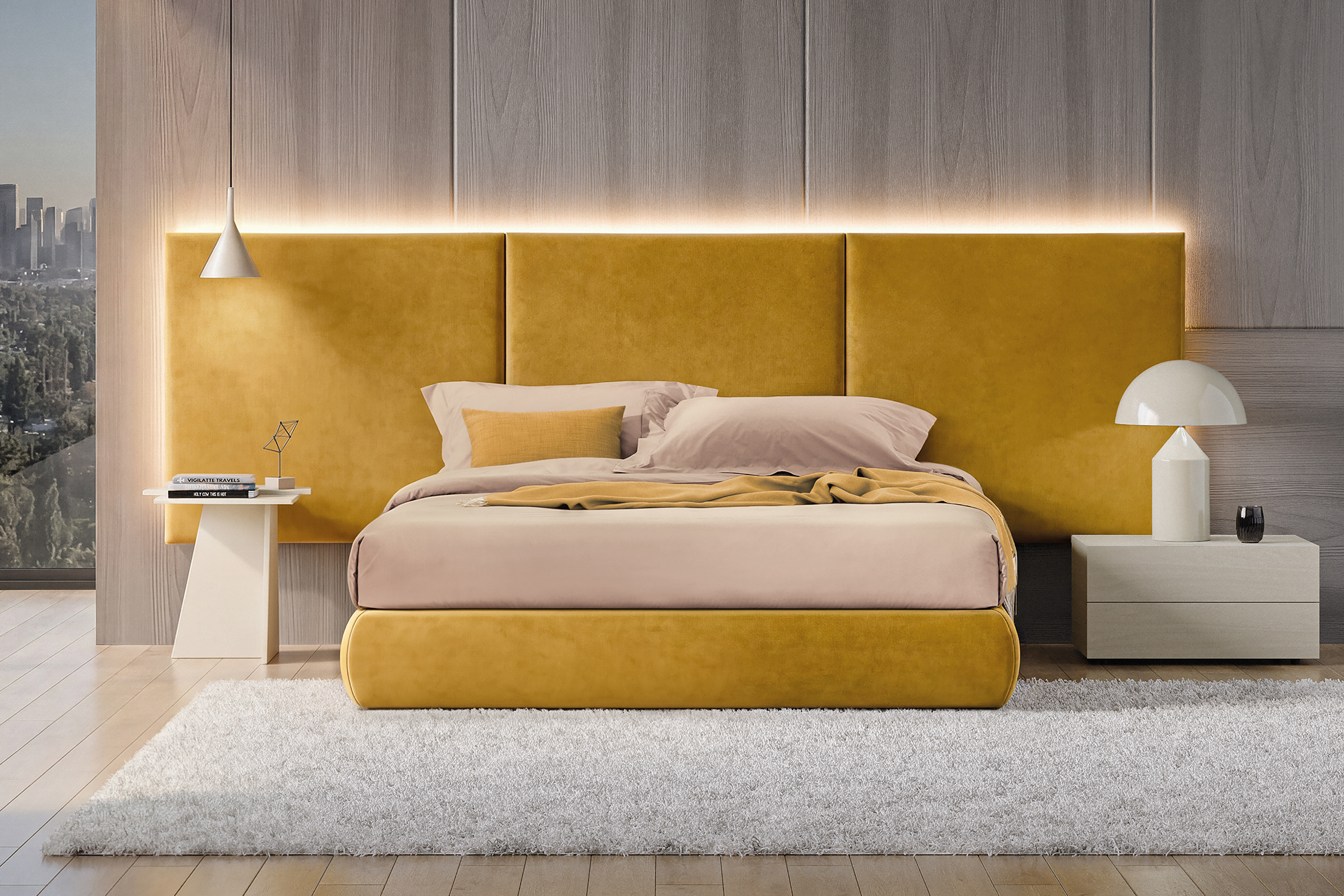 Testiera letto modulabile Wall - Configurazione L
