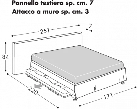Letto Kelly Tessile Combi
disponibile con base H18 Combi