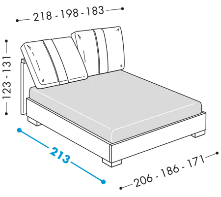 Letto Oberoi Legno Disponibile con base H25 