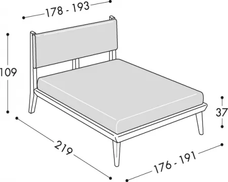 Letto Orimento Slim
con Testiera Tessile
