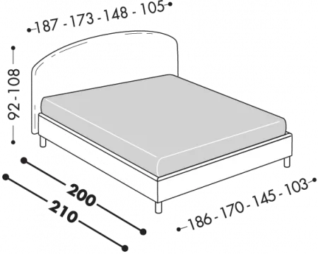 Letto Castle
Disponibile con basi H18 - 25 