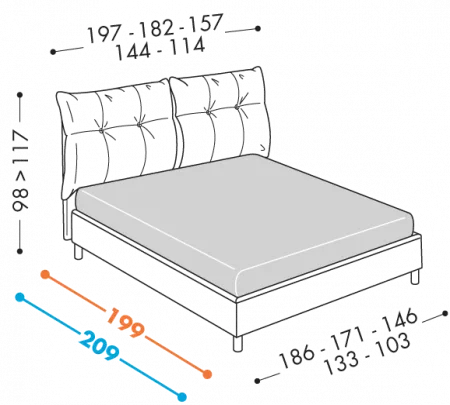 Letto Loren
Disponibile con basi
H12 - 18 - 25 – 32