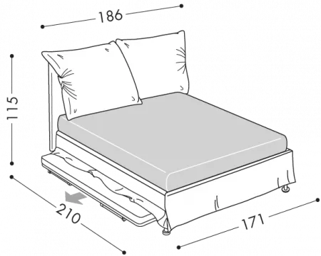 Letto Plissè Combi
Disponibile con base H18 Combi