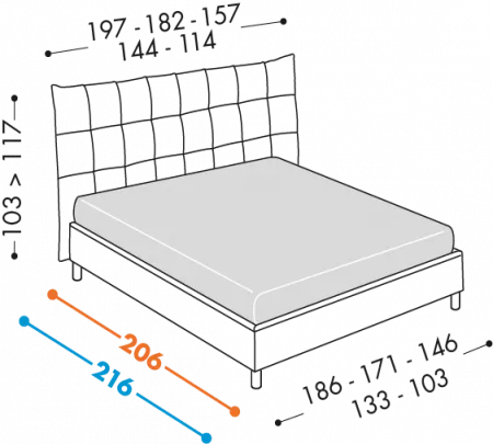 Letto Panf
Disponibile con basi H12 - 18 - 25 – 32