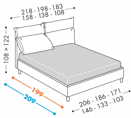Letto Plio
Disponibile con basi H12 - 18 - 25 - 32
